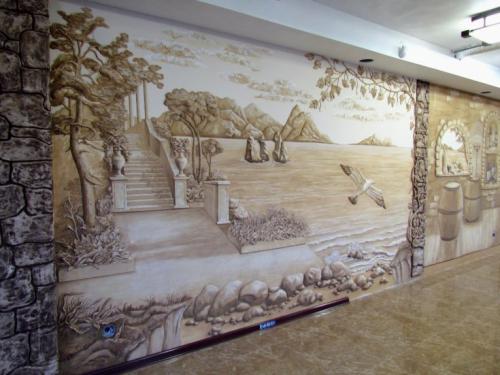 Роспись стен в зале. Роспись стен в интерьере — варианты красивого оформления на 70 фото