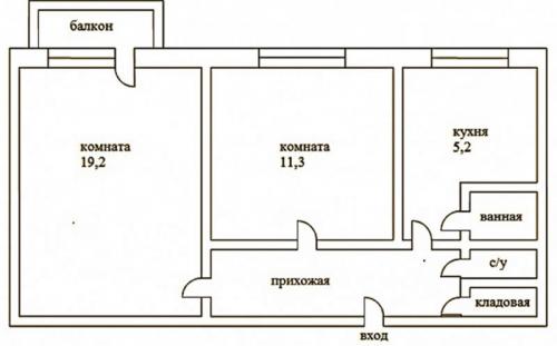 Планировка двухкомнатной квартиры с проходной комнатой