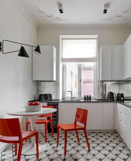 Кухня разделенная на две зоны. Зонирование кухни: 60 удачных примеров в фото 02