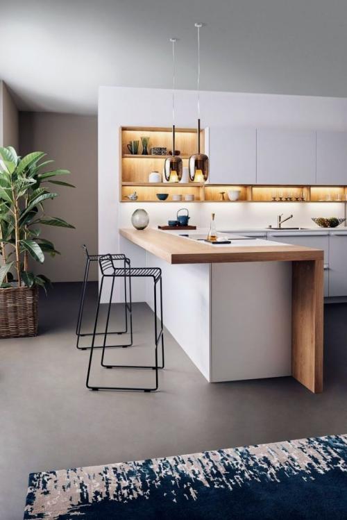 Разделение кухни на две зоны. Особенности вариантов зонирования 15