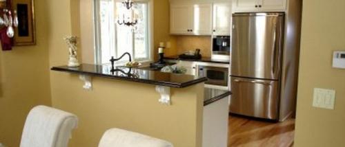 Зонирование кухни и гостиной перегородкой из гипсокартона. Перегородка из гипсокартона между кухней и гостиной