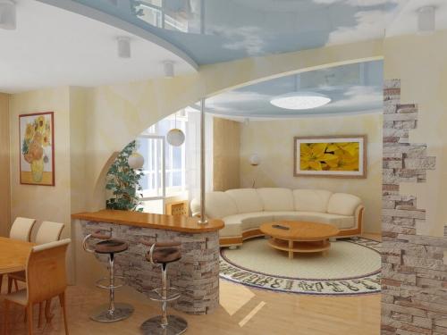 Барная стойка в нише между кухней и гостиной. Виды планировок и правила зонирования кухни-гостиной с барной стойкой