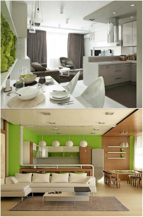 Разделение кухни от гостиной барной стойкой. Как можно разделить кухню и гостиную барной стойкой 03