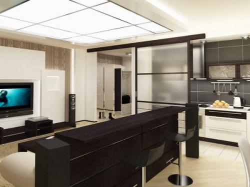 Барная стойка в нише между кухней и гостиной. Виды планировок и правила зонирования кухни-гостиной с барной стойкой