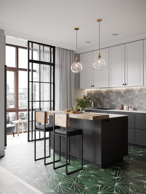 Способы разделения помещения кухни на зоны. Основные принципы зонирования 09