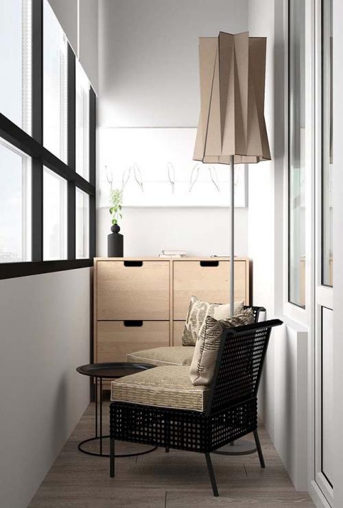 Функциональность и стиль: скамья на балкон с ящиком для хранения 19