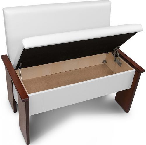 Функциональность и стиль: скамья на балкон с ящиком для хранения 08