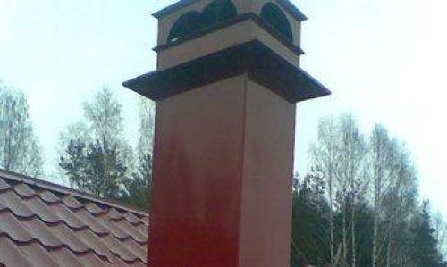 Декор печной трубы на втором этаже. Варианты и особенности наружной отделки