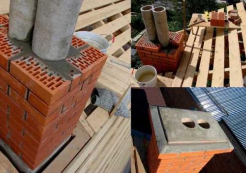 Отделка дымохода на крыше и внутри дома. Отделка дымоотводящей трубы и прохода через кровлю дымохода 09