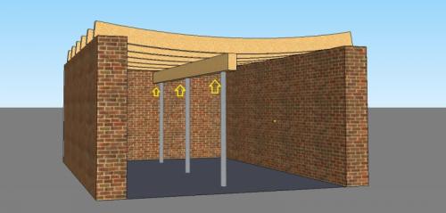 Как выровнять бревно для потолка. Как подтянуть балки потолка в частном доме самому? Провис потолок в доме? Не проблема! 06