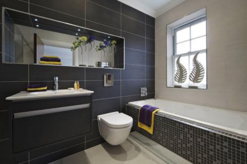 Серая плитка для ванной комнаты. Сочетания 01 Серая плитка для ванной комнаты. Сочетания 01