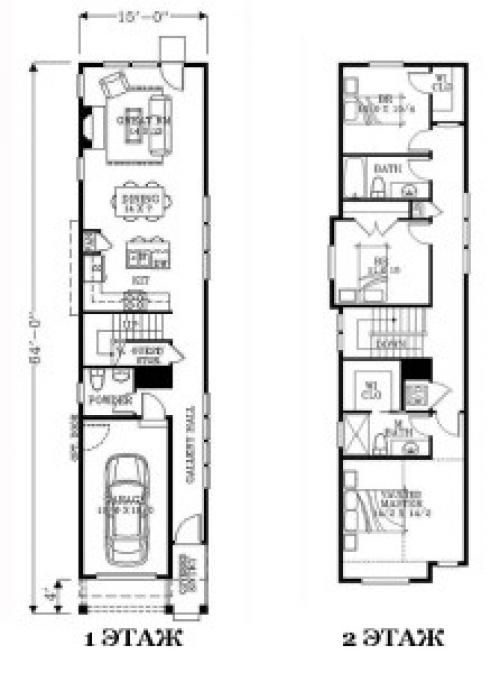 Проекты Узких домов шириной 4 метра. 7 проектов Узких Домов для Длинных Участков