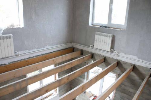 Пол второго этажа по плитам. Деревянные перекрытия