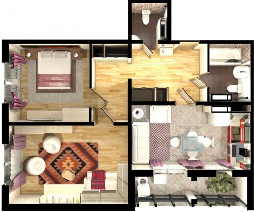 Какие основные принципы дизайна следует учитывать при проектировании двухкомнатной квартиры 44 кв.м. Планировка двушки: схемы и фото создания практичного, удобного и функционального дизайна в двухкомнатной квартире