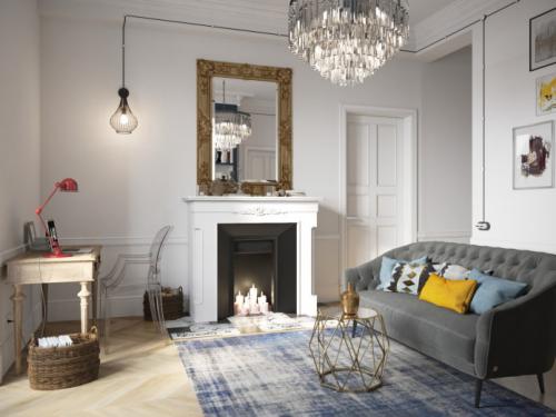 Камин в интерьере гостиной. Выбираем модель: популярные варианты по типу установки 22