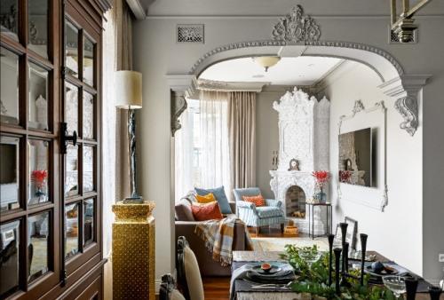 Камин в интерьере гостиной. Выбираем модель: популярные варианты по типу установки 02