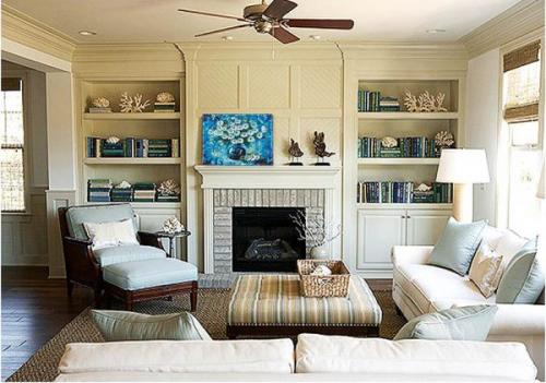 Маленькая гостиная с камином и телевизором. Особенности маленькой гостиной с камином