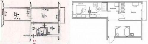 Как можно оптимизировать пространство в трехкомнатной квартире в хрущевке. Двухкомнатная хрущевка: переделка