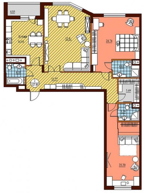 Какая планировка 3-комнатной квартиры является наиболее популярной. Планировка 3 комнатной квартиры: идеи планировки и варианты оформления просторных квартир с тремя комнатами (115 фото)