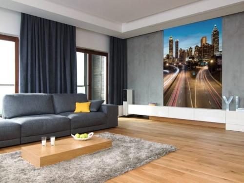 Интерьер зала с серыми стенами. Плюсы и минусы серого цвета