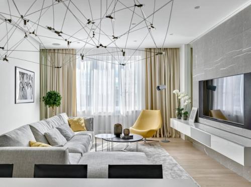 Интерьер маленькой гостиной в серых тонах. Варианты цветового решения в серой гостиной