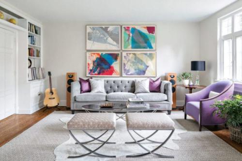 Интерьер зала с серыми стенами. Плюсы и минусы серого цвета