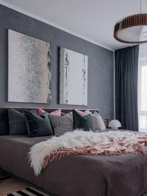 Какие цвета можно использовать для создания уютной атмосферы в интерьере с серым цветом