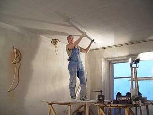 Как выровнять потолок ротбандом. Технология выравнивания потолка ротбандом