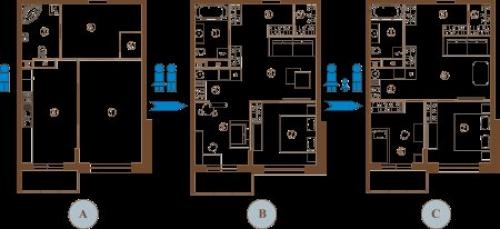 Планировка 2 двухкомнатной квартиры хрущевки. Варианты планировки 04
