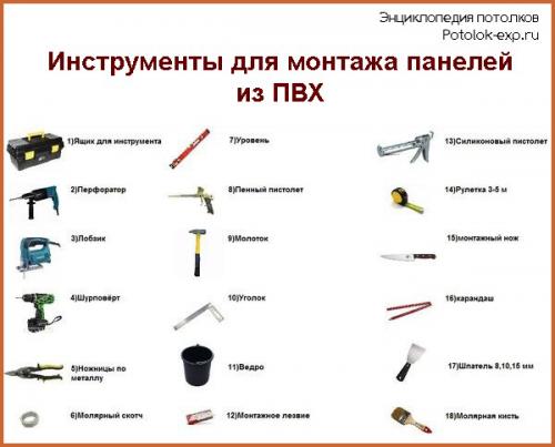 Какие инструменты необходимы для крепления пластиковых панелей. Необходимые инструменты