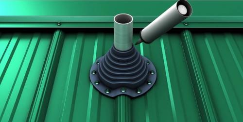 Проход круглой трубы через профнастил. Как вывести трубу через профнастил и как ее заделать?