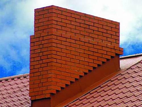 Примыкание круглой трубы к кровле. Область установки дымохода