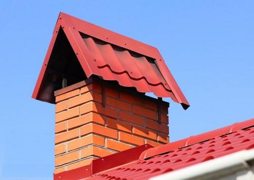 Примыкание круглой трубы к кровле. Область установки дымохода