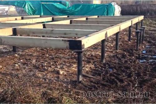 Постройка каркасного дома своими руками. Устанавливаем фундамент 06